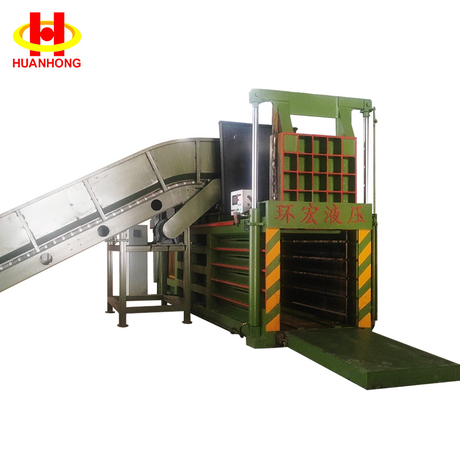 Horizontal Hydraulic Automatic Waste Cardboard Baler with Conveyor Belt