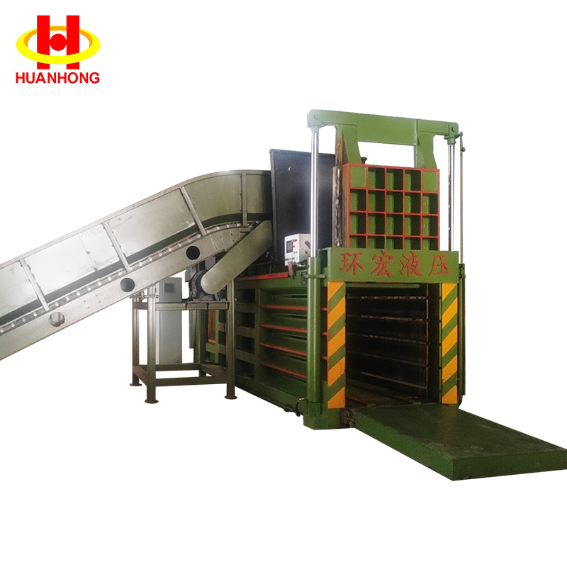 Horizontal Hydraulic Automatic Waste Cardboard Baler with Conveyor Belt