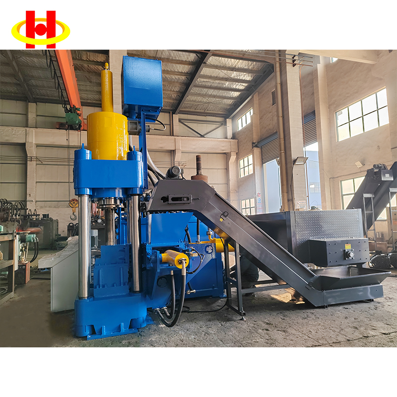 500 Ton Vertical High Density Hydraulic Scrap Metal Chips Briquette Machine