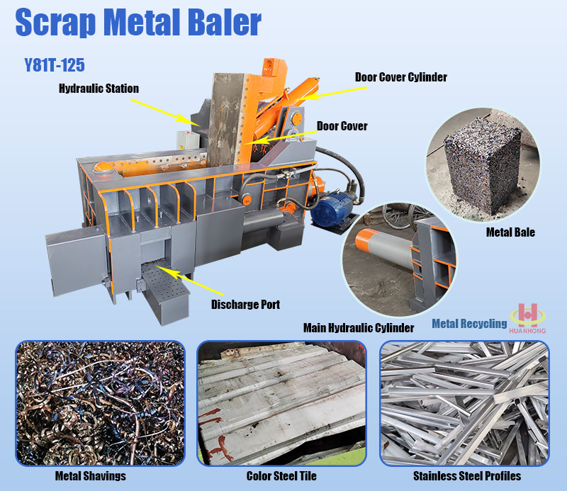 hydraulic metal baler